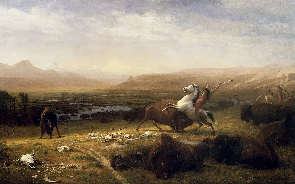 Last of the Buffalo in Detail Albert Bierstadt
